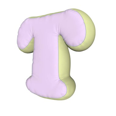 Yastık T harfinin render