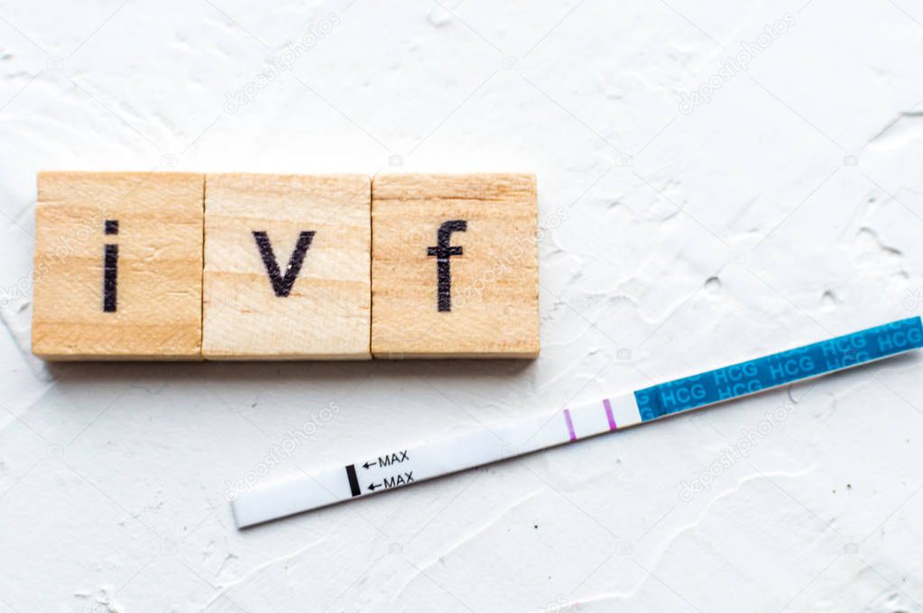 concept IVF. Two strips on the test. Successful conception.