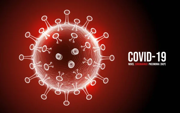 Coronavirus hastalığı COVID-19 enfeksiyonu tıbbi olarak izole edildi. Çin patojen solunum yolu gribi covid virüs hücreleri. Coronavirus hastalığının resmi adı COVID-19, vektör illüstrasyonu