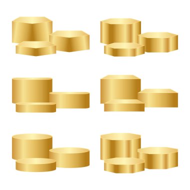 Üç Yayalık Podyum Gösterim Vektörü İllüstrasyonu