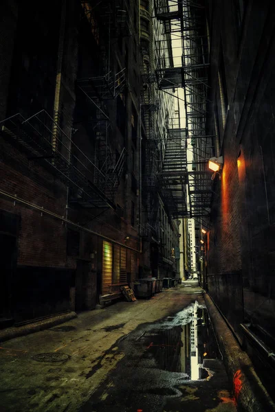 Dark Urban Alley Chicago — Stock Photo, Image