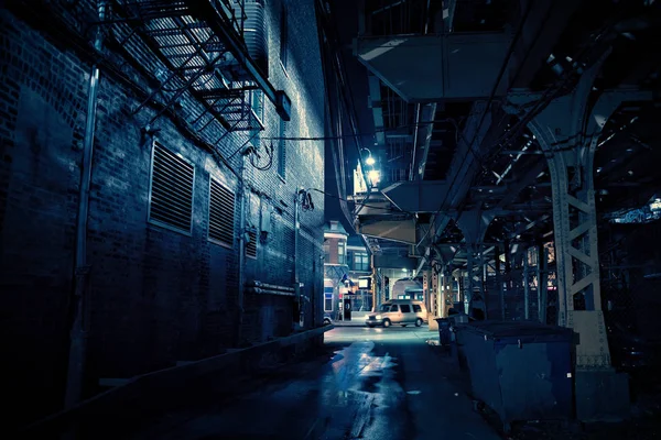 Dark Urban Alley at Night