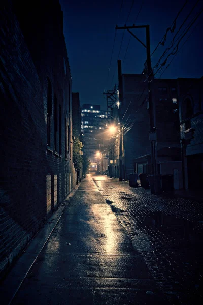 Dark Urban Alley Night — Stock Photo, Image