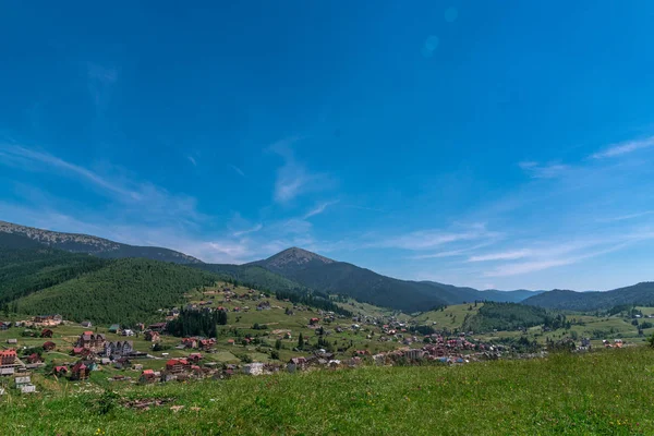 Красиві Літні Пейзажі Зимо Гір Село Карпати Горах — стокове фото