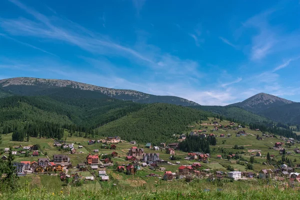 Красиві Літні Пейзажі Зимо Гір Село Карпати Горах — стокове фото
