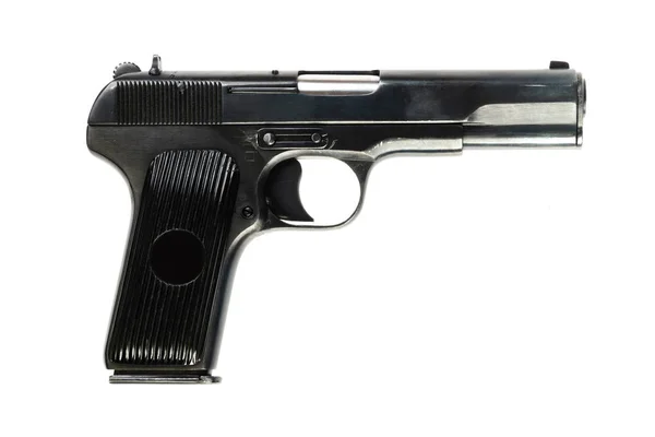 Pistola Rusa Vieja Usada Aislada Sobre Fondo Blanco — Foto de Stock