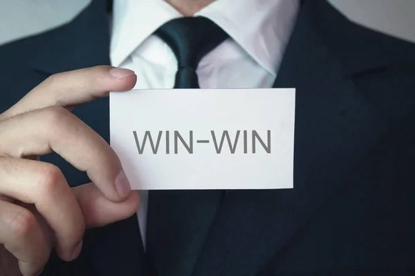 Εμφάνιση Κειμένου Win Win Επαγγελματική Κάρτα Επιχειρηματίας — Φωτογραφία Αρχείου