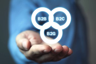 B2B, B2c, B2g iş modelleri holding iş adamı. İş kavramı
