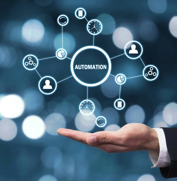 Bedrijfsconcept Verbetering Van Productiviteit Betrouwbaarheid Bedrijfsprocessen Automatisering Concept — Stockfoto