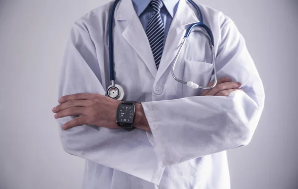 Arzt Mit Verschränkten Armen Medizin Und Gesundheitskonzept — Stockfoto