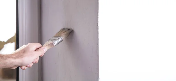Painting Wall Paintbrush — Stock Photo, Image