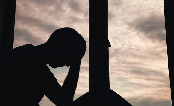 Kaukasischer Depressiver Mann Stresskonzept — Stockfoto