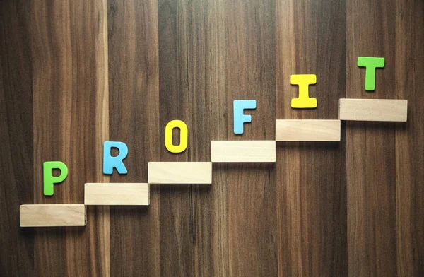 Colorful Word Profit Wooden Blocks — Stock Photo, Image