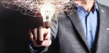 Internet ağ yaratıcı ampul ile. İş teknoloji c