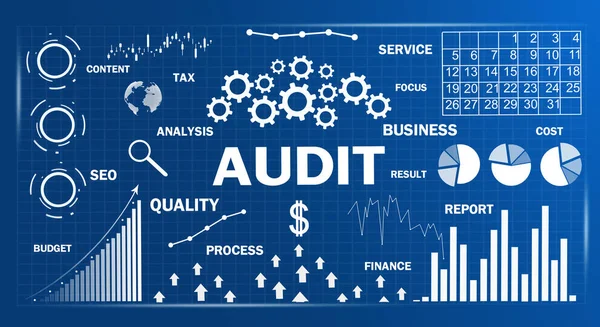 Auditoría. Gráficos de negocios con palabras. Concepto empresarial — Foto de Stock