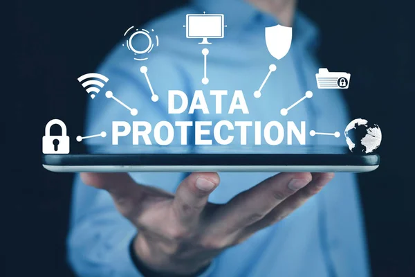 Protección de datos. Concepto de Internet y Tecnología. Seguridad — Foto de Stock