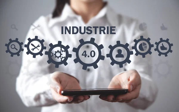 Productie evoluties. Industrie 4,0 concept — Stockfoto