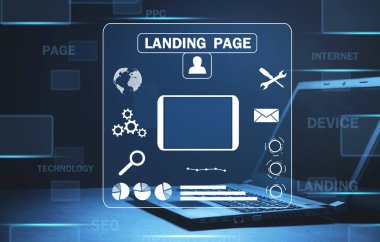Online web iş. Açılış sayfası. İnternet, teknoloji, busines