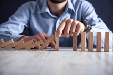 Adam el Düşen ahşap bloklar durdurma. Risk, Yönetim, Solut
