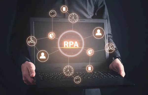 RPA-Robotic Process Automation. Technology concept