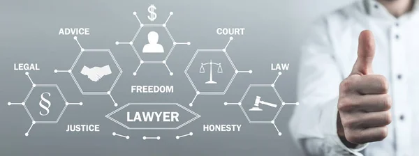 Konzept des Rechtsanwalts. Recht und Gerechtigkeit — Stockfoto
