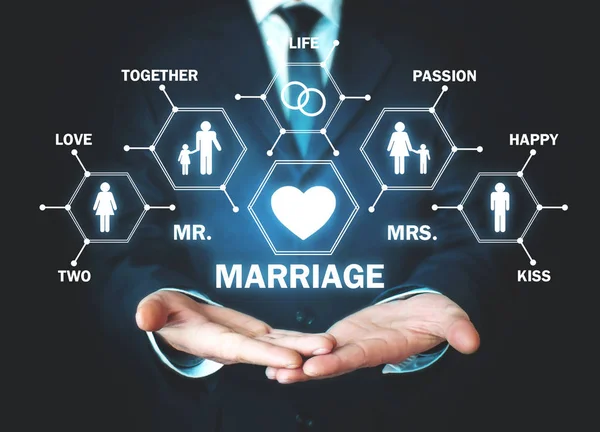 Η έννοια του γάμου. Άνθρωποι, αγάπη, ζωή, οικογένεια — Φωτογραφία Αρχείου