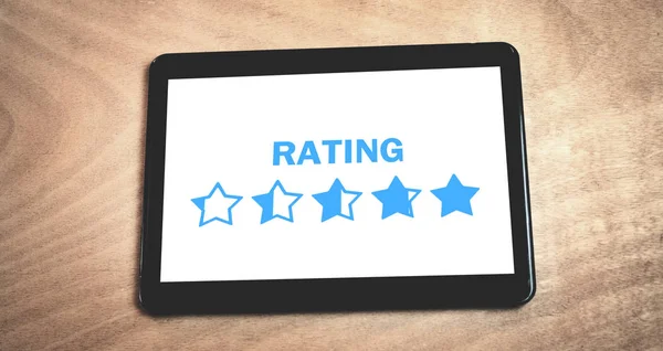 Sternenbewertung. Bewertung und positive Bewertung — Stockfoto