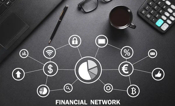 Financial network. Business, Internet, Technology — Stock Photo, Image