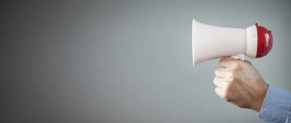 Empresário Com Megafone Poder — Fotografia de Stock