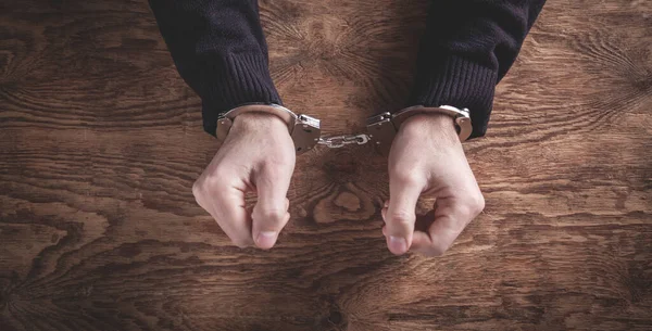 Man Handcuffs Criminal Concept — Stock Photo, Image