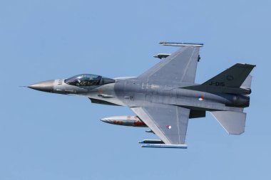 Leeuwarden, Hollanda 18 Nisan 2018: Rnlaf F-16 