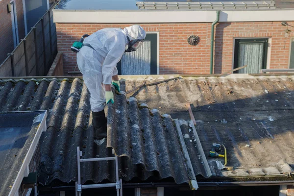 Professional asbestos removal. Stock Image