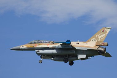 Norvenich Almanya 20 Ağustos 2020: İsrail Hava Kuvvetleri F-16 Barak Norvenich Hava Üssüne indi.