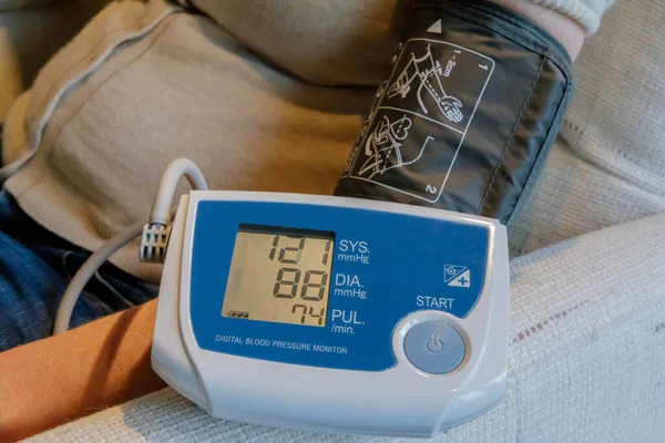 Remote Blood Pressure Monitoring Patient Can Check Blood Pressure Send Royalty Free Stock Photos