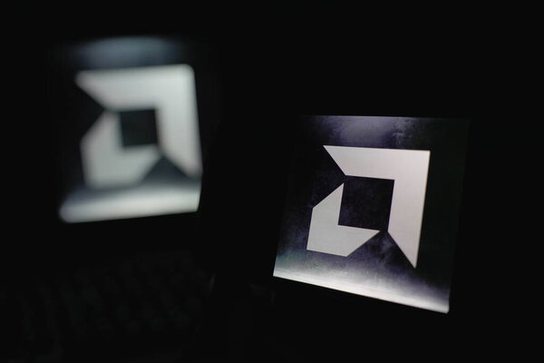 Roosendaal, The Netherlands - September 14, 2025: Advance Micro Devices Amd logo featured on smartphone interface.