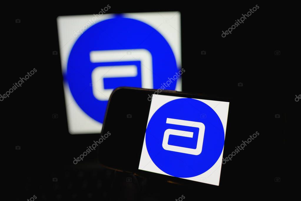 Roosendaal, The Netherlands - September 14, 2025: A mobile phone displaying the company logo of Abbott Laboratories.