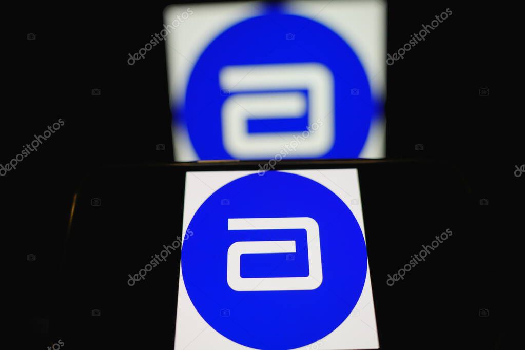 Roosendaal, The Netherlands - September 14, 2025: Mobile phone showing Abbott Laboratories logo in digital format.