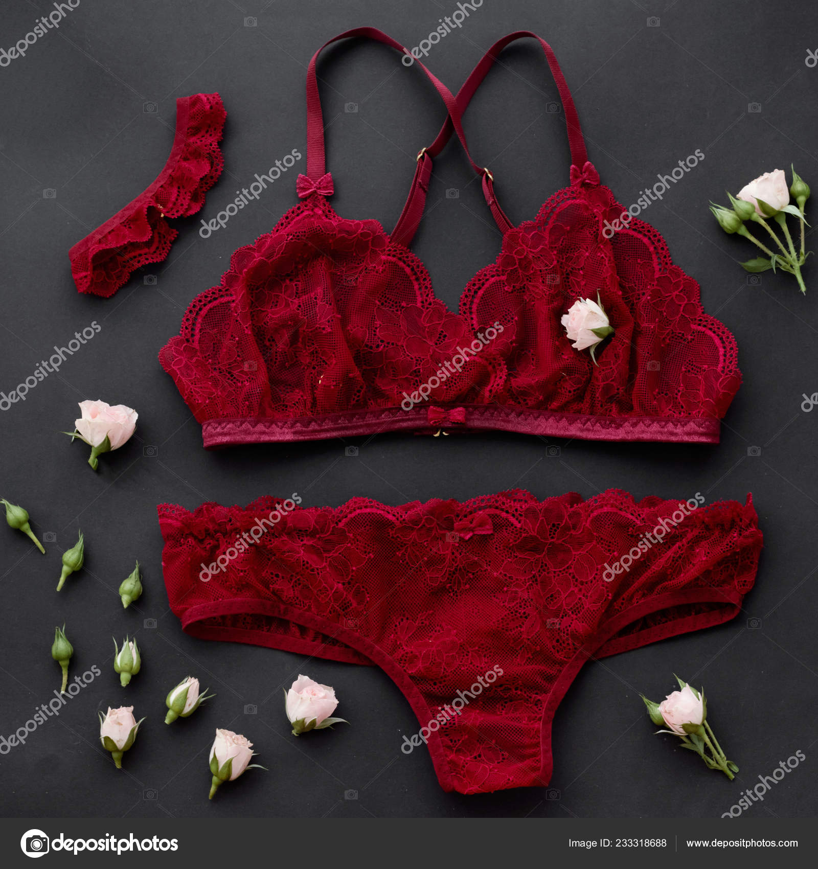 red lacy panties