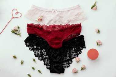 İç çamaşırı külot küme. Moda kumaş, iç çamaşırı. Aşk kavramı.