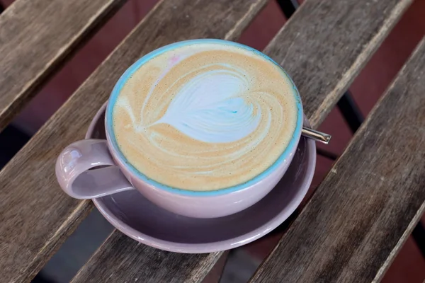 Φλυτζάνι Του Cappuccino Latte Καφέ Για Τους Λάτρεις Ημέρα Του — Φωτογραφία Αρχείου