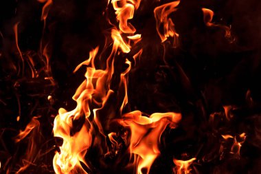 alevler siyah arkaplanda.