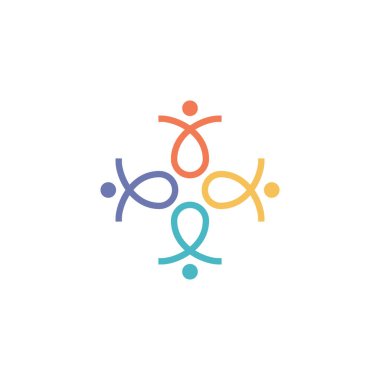 dört insan soyut logosu