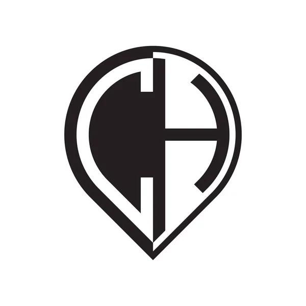 Logotipo Pino Letra Inicial Preto —  Vetores de Stock