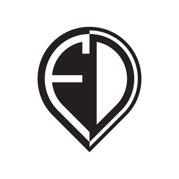Logotipo Pino Letra Inicial Preto —  Vetores de Stock