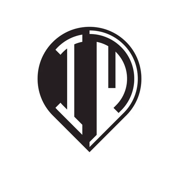 Logotipo Pino Letra Inicial Preto — Vetor de Stock