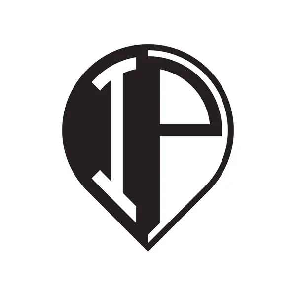 Logotipo Pino Letra Inicial Preto — Vetor de Stock