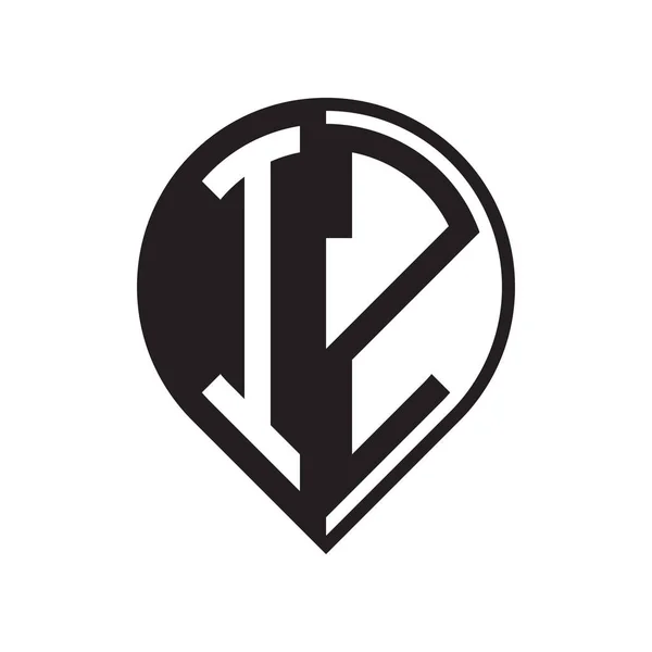 Αρχικό Γράμμα Pin Λογότυπο Μαύρο — Διανυσματικό Αρχείο