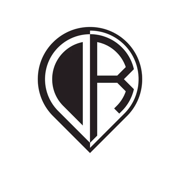 Letra Inicial Pin Logo Negro — Archivo Imágenes Vectoriales