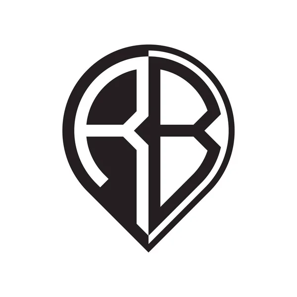 Begynnelsebokstav Pin Logotyp Svart — Stock vektor