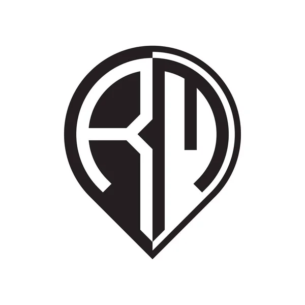 Ilk Harf Pin Logosu Siyah — Stok Vektör